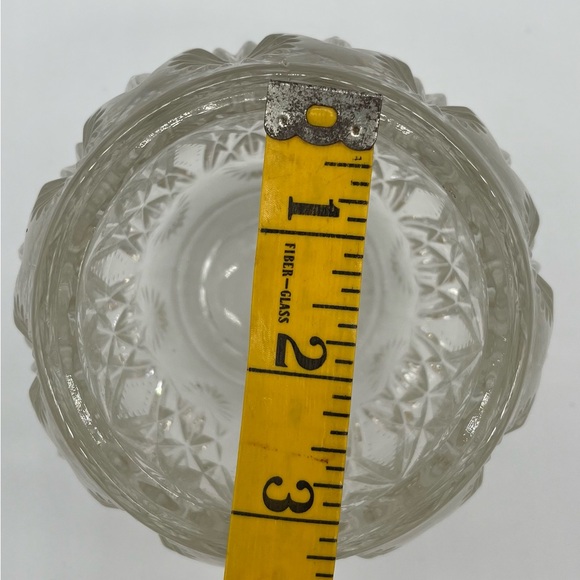 Vintage Avon (signed) Crystal Glow votive candle holder starburst diamond etched - Picture 6 of 6